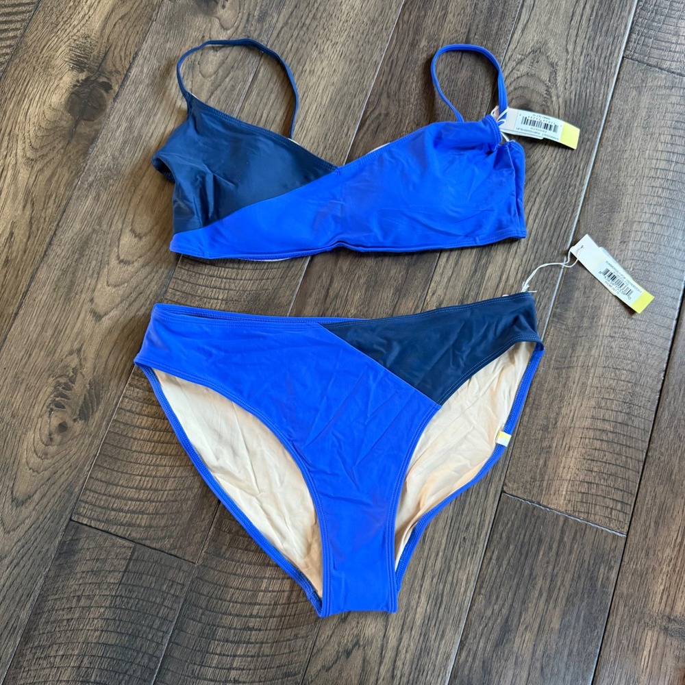 summersalt Two-Tone Blue and Navy Bikini Set